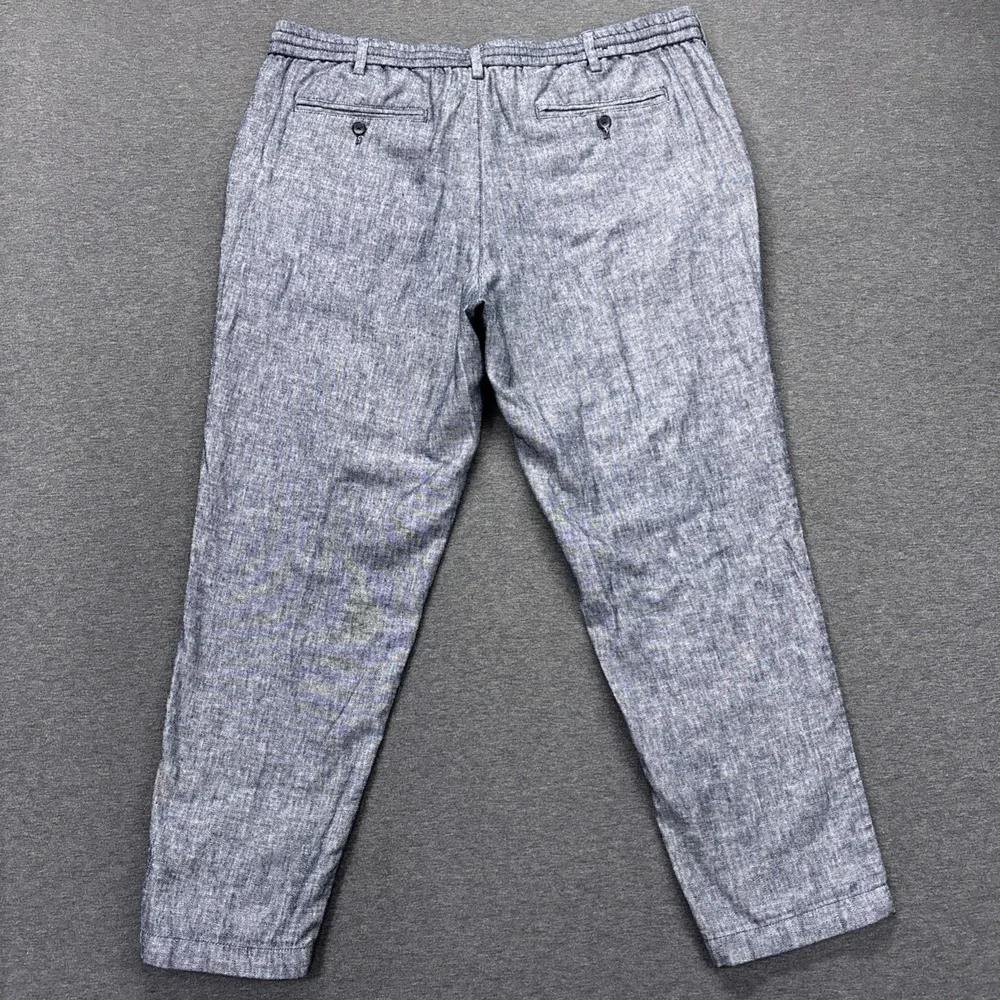 Banana Republic Mason Athletic Tapered Pants Mens 38x29 Gray Linen Blend Coastal